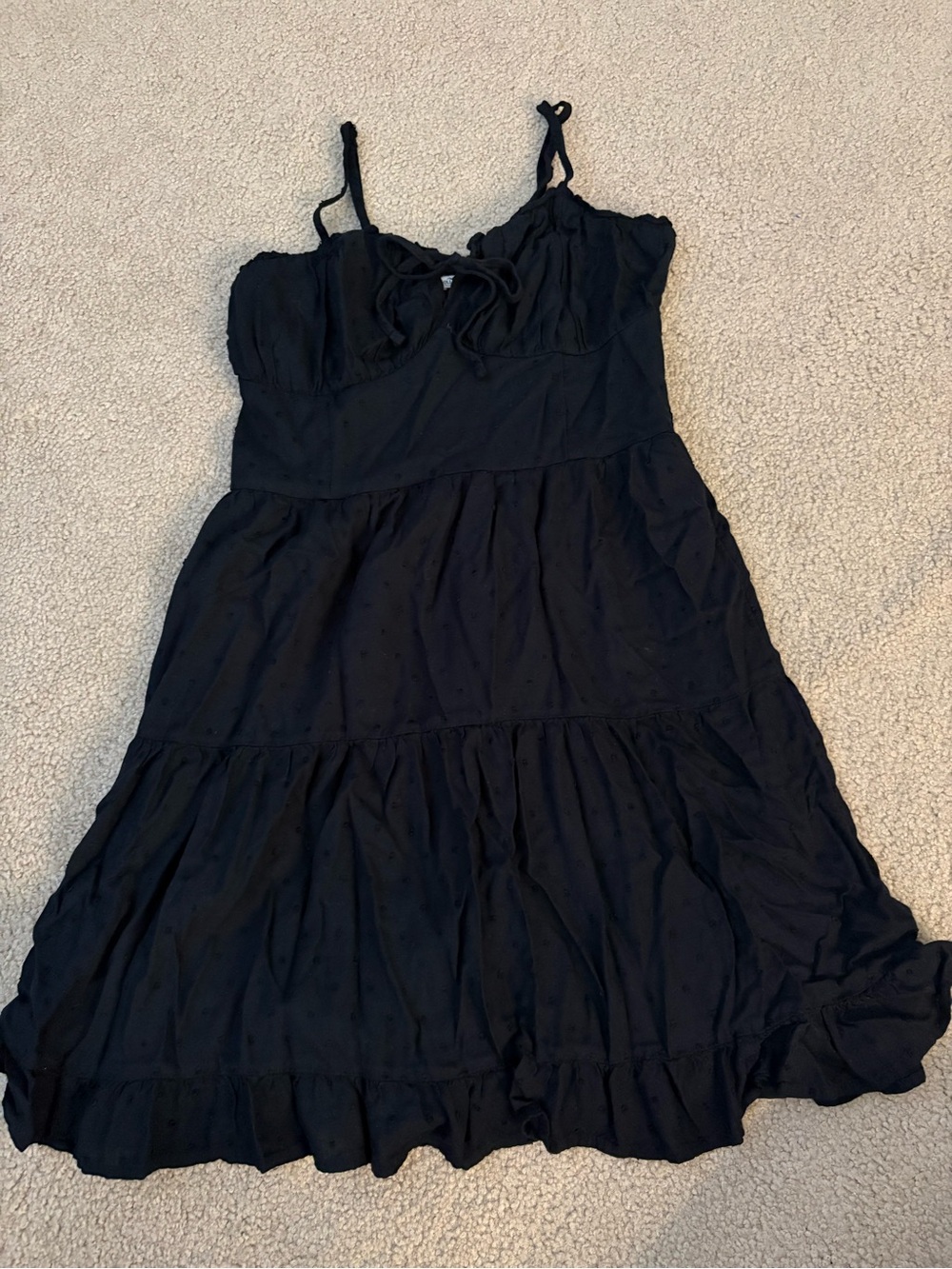Hollister Black Smocked Spaghetti Strap Dress